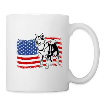 Alaskan Malamute US Amérique Drapeau Chiens Wilsigns - Mug blanc - blanc - Droite