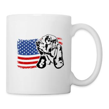 Basset Hound US Amerika Fahne Hunde Wilsigns - Tasse - Weiß - Rechts