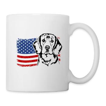 Beagle US Amérique Drapeau Chiens Chien Wilsigns - Mug blanc - blanc - Droite