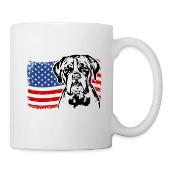 Boxer US Amérique Drapeau Chiens Chien Wilsigns - Mug blanc - blanc - Droite
