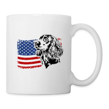Boykin Epagneul US Amérique Flag Dogs Wilsigns - Mug blanc - blanc - Droite