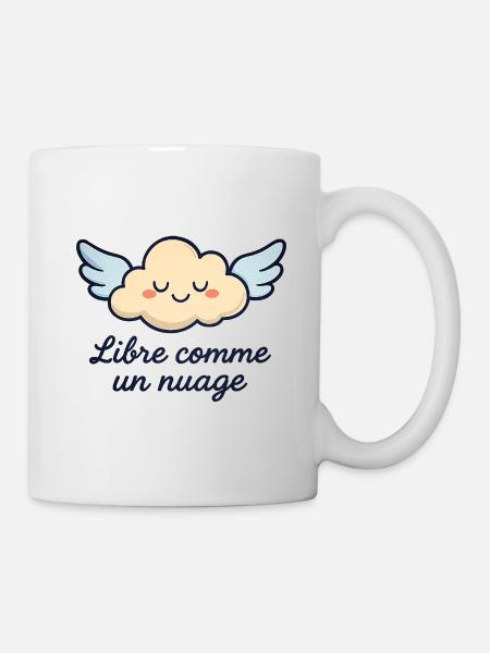 Cloud with Wings and Inspirational Quote - Mug - white