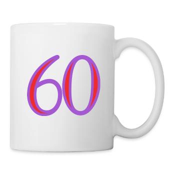 60. 60 ANS. 60e ANNIVERSAIRE. ANNIVERSAIRE 60 ANS. - Mug blanc - blanc - Droite