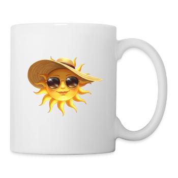 Sonnensonne mit Hut und Sonnenbrille - Tasse - Weiß - Rechts