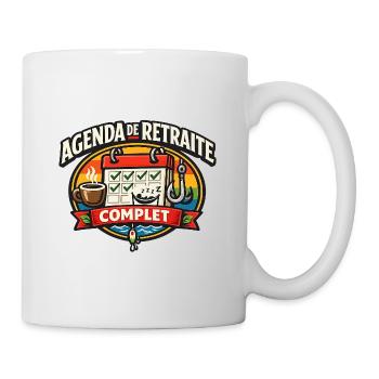 Agenda de Retraité Complet Humour - Mug blanc - blanc - Droite