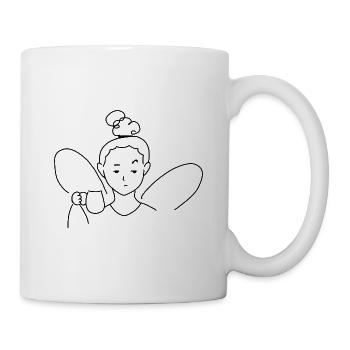 Annoyed Coffee Fairy, T-Shirt for Fantasy Lovers - Tasse - Weiß - Rechts