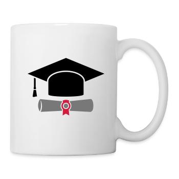 Doctor's hat with certificate - gift for graduation - Mug - white - Right