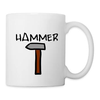 H, A doppel M, E, R - Hammer yeah! - Tasse - Weiß - Rechts