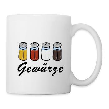 Gewürze / Salz Pfeffer Chilli Curry - Tasse - Weiß - Rechts