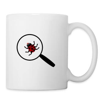 Ladybug under the magnifying glass - Mug - white - Right