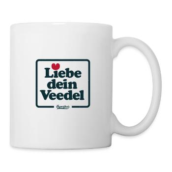 Liebe dein Veedel Köln Geschenkidee für Kölner - Tasse - Weiß - Rechts