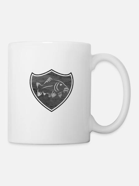 Emblème de pêche à la carpe carpe - Mug blanc - blanc