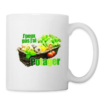 Ich kann nicht, ich habe Gemüsekorb stilisiert Korb - Tasse - Weiß - Rechts