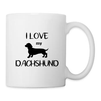 Dackel Hundehalter Geschenk I love My Dachshund - Tasse - Weiß - Rechts