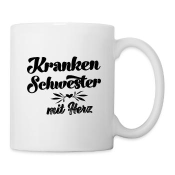 Krankenschwester mit Herz Nachtdienst Krankenhaus - Tasse - Weiß - Rechts