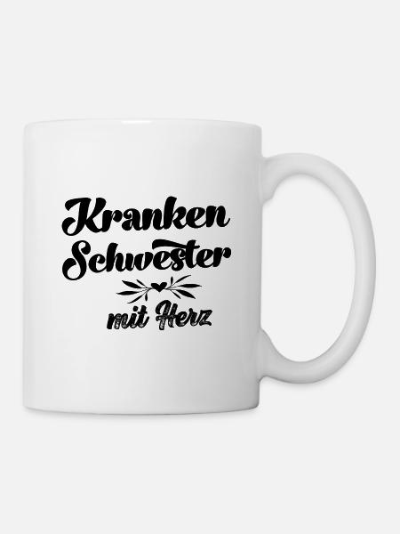 Krankenschwester mit Herz Nachtdienst Krankenhaus - Tasse - Weiß