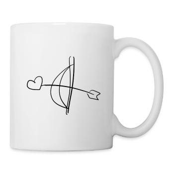 flèche archer arc sport coeur - Mug blanc - blanc - Droite