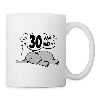 Geburtstag 30 Birthday Lustig Elefant Na und - Tasse - Weiß - Rechts