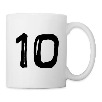 Trikotnummer - Zehn - Tasse - Weiß - Rechts