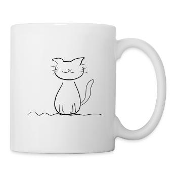 ligne de chat symbole d’animal de compagnie roi amour animal - Mug blanc - blanc - Droite