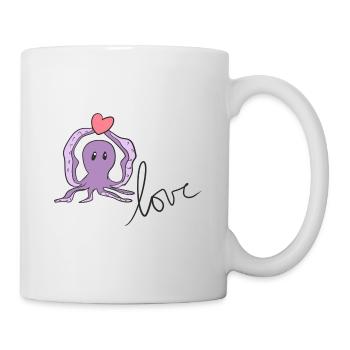 Octopus Love Animal Heart Ecosystem - Mug - white - Right