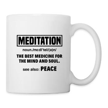 Meditation Noun Definition Meditate Relaxation Spi - Tasse - Weiß - Rechts
