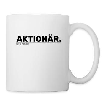 Aktionär und Punkt (schwarz/grau) - Tasse - Weiß - Rechts
