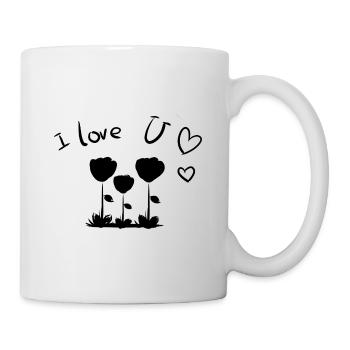 ich liebe dich blumen herz - Tasse - Weiß - Rechts