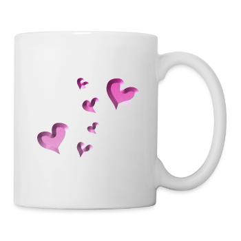 motif de cœur rose paillettes - Mug blanc - blanc - Droite