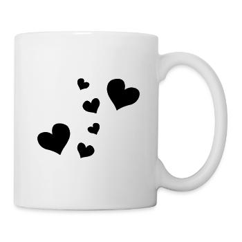 herzen muster herz symbole - Tasse - Weiß - Rechts