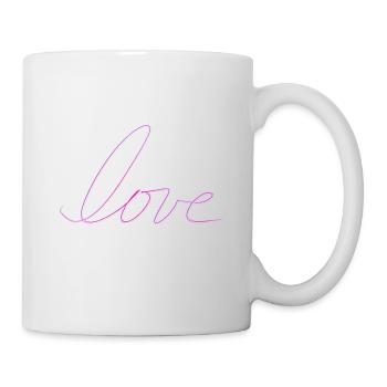 mot d’amour paillettes roses - Mug blanc - blanc - Droite