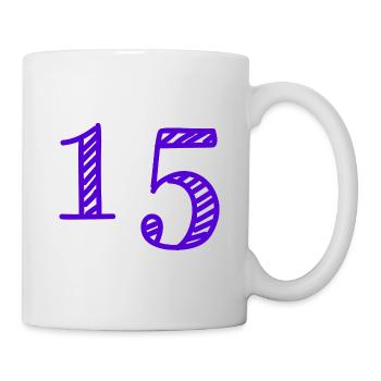 15 JAHRE. 15-jähriges Jubiläum. GEBURTSTAG 15 JAHRE. 15 - Tasse - Weiß - Rechts