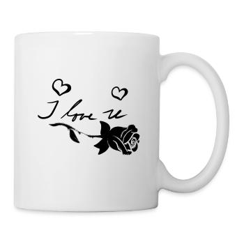 Je t’aime fleur de rose - Mug blanc - blanc - Droite