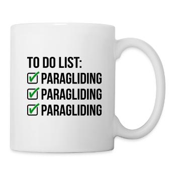 To Do List Paragliding Paraglider Parachute Skydiv - Tasse - Weiß - Rechts
