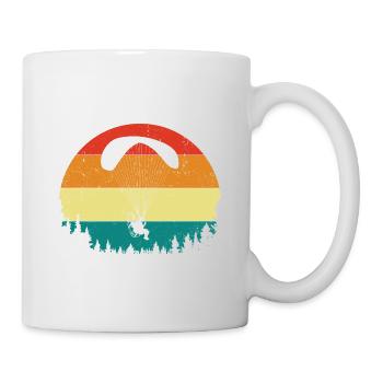 Retro Graphic Paragliding Paraglider Parachute Sky - Tasse - Weiß - Rechts