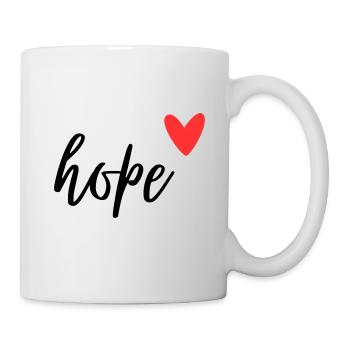 Liebe, Hoffnung - Tasse - Weiß - Rechts
