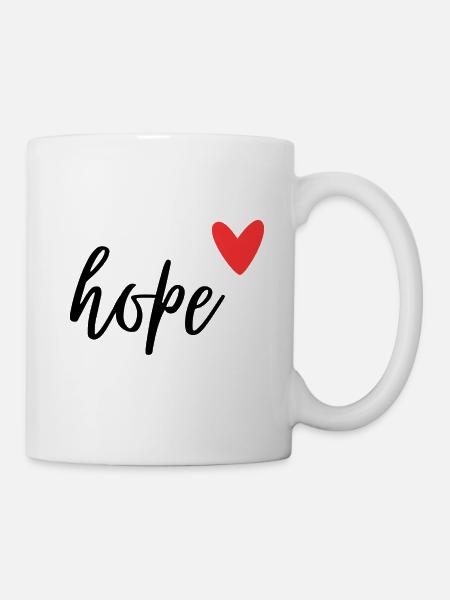 Liebe, Hoffnung - Tasse - Weiß