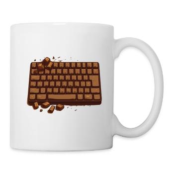 Schokoladen Tastatur PC Nerd wasd Schoko Tasten - Tasse - Weiß - Rechts