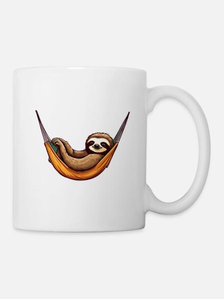 Lazy Sloth Hammock - Mug - white