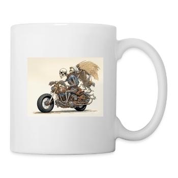 Skeleton Bones Biker Motor Torque Couple - Mug - white - Right