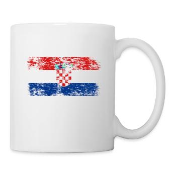 Drapeau de la Croatie Adriatique Zagreb Drapeau croate - Mug blanc - blanc - Droite
