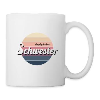 Schwester - simply the best - Vintage - Sprüche - Tasse - Weiß - Rechts