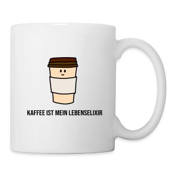 Kaffee ist mein Lebenselixir lustig Sprüche - Tasse - Weiß - Rechts