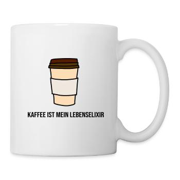 Kaffee ist mein Lebenselixir Shirt Sprüche lustig - Tasse - Weiß - Rechts