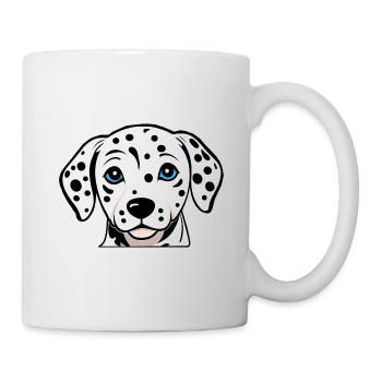 Chiot dalmatien mignon - Design noir/blanc - Mug blanc - blanc - Droite