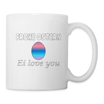 Frohe Ostern – Ei Love You - Tasse - Weiß - Rechts