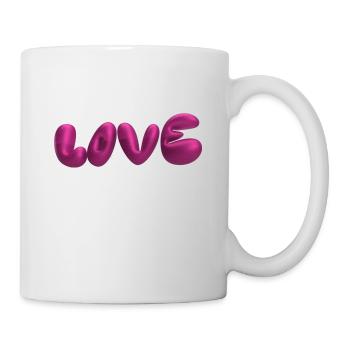 love,3d,buchstaben,ballon,3d,liebe,metallic - Tasse - Weiß - Rechts