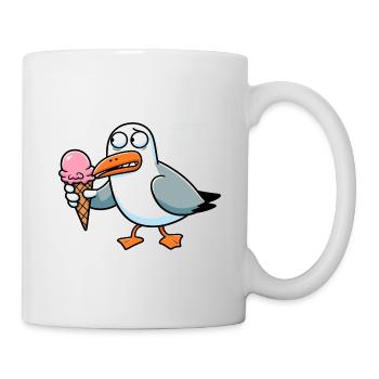 Fête de la célébration de la gaufre à la crème glacée de la mouette de la mer du Nord - Mug blanc - blanc - Droite