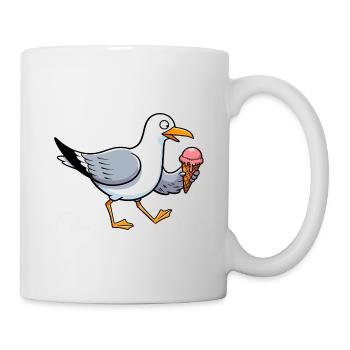 Fête de la célébration de la gaufre à la crème glacée de la mouette de la mer du Nord - Mug blanc - blanc - Droite