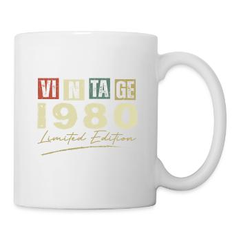Vintage, 1980er Jahre, Original, Geschenk zum Jubiläum der 1980er Jahre - Tasse - Weiß - Rechts